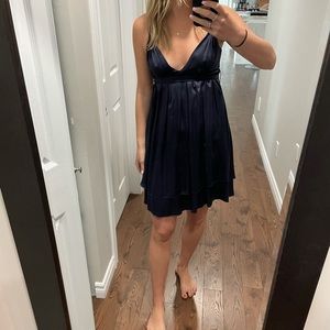 Navy silk dress!